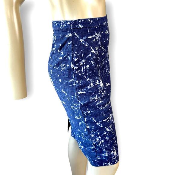 Michael Kors Casual Pencil Skirt Stretch Size 8 Textured Abstract Splatter Navy - Picture 3 of 10